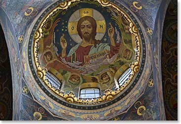 The Ceiling mosaic at Church on Spilled Blood