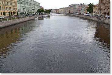 Waterways provide access to everything in the historic center of St. Petersburg.