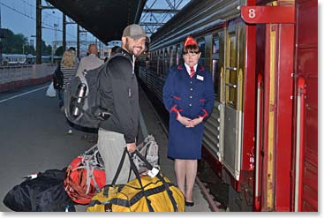 Jason boarding the Midnight Train to Moscow