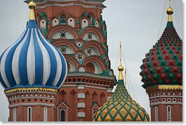 The onion domes of St. Basils Cathedral at Red Square