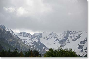 There were clouds all about us today and the light rain fell through most of the day but the views were great