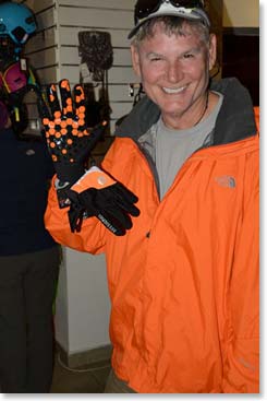 Always fashion conscious and color coordinated, Mac found a new pair of gloves that he knew he wanted