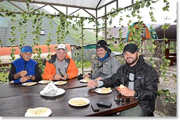 When we got to the bottom we stopped at a favorite cafe of ours for “hitching”, a local dish of the Caucasus. It is a delicious cheese bread.