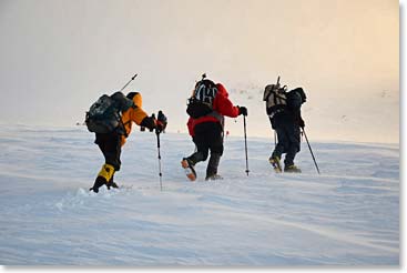 Vladimir, Hugo and Lennie climbing higher