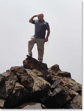 At our high point of 13,000 feet Chet strikes a pose.