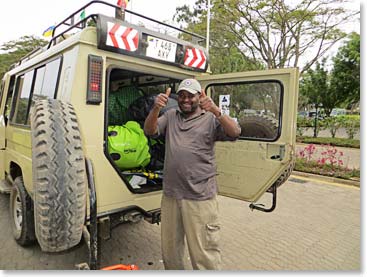 Loading up for the three hour drive to the Western edge of Kilimanjaro where we will begin our traverse of the mountain.