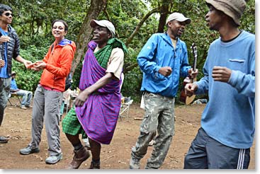 We were met at the trailhead by a lively crew and the singing started almost immediately!