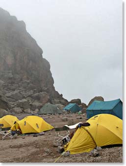 The cold and high Lava tower camp