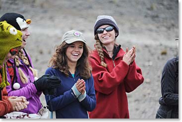 Liz and Pascale singing along at Lava Tower