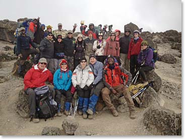 Team is high on Kilimanjaro