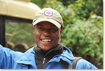 Brian welcomes team members at the park gate