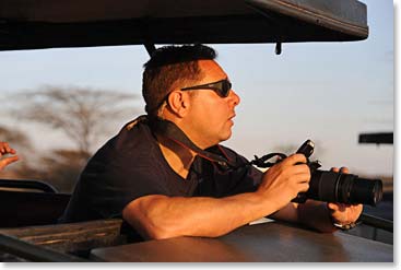 Joe photographing the wild dogs