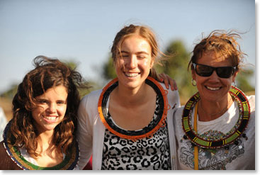 Liz, Stephanie and Merran got new necklaces.