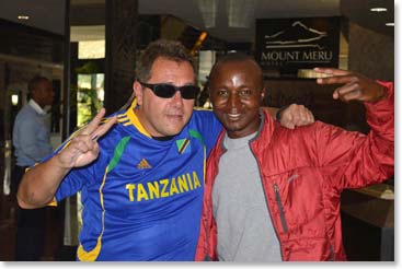 Joe and Eric celebrating the conclusion of a great Berg Adventures trip
