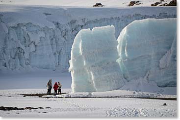 Going for a walk on the glacier by Crater Camp