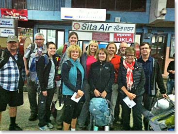 The group looked surprisingly fresh at 5:30 in the morning at Kathmandu’s domestic airport