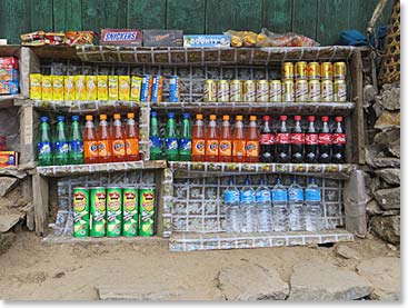 You can buy all the necessities along the trail. Coke, Fanta, Red Bull, Snicker Bars, Potato Crisps and San Miguel Beer.