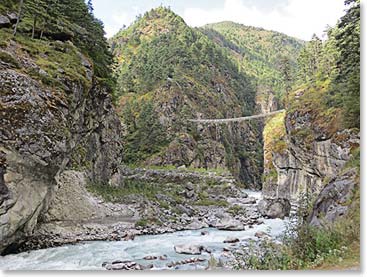 Just before we reached the Namche Hill we saw the final bridge that we would cross for the day.