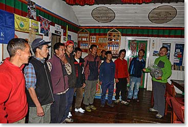 We have a great staff of guides, cooks, and porters. Ang Temba introduced some of the staff before we started out on the trail our first morning.