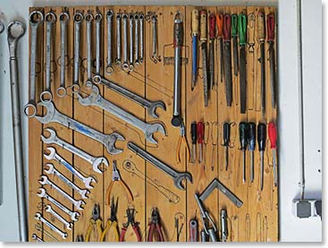 The tools are well organized.