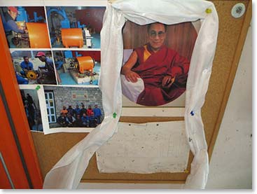Appropriately, an image of His Holiness, the Dali Lama hangs in the generator room.