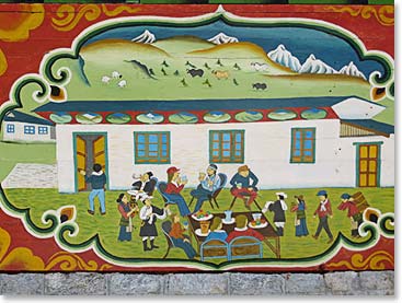 And a painting depicting Sherpa life