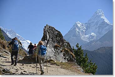 After we left the school we began what many consider to be the most beautiful mountain walk in the world. Ama Dablam was before us the entire way.