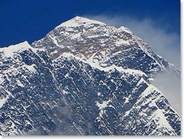 Telephoto shot of Everest from Tengboche