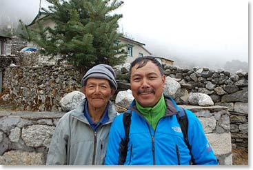 Lauren took this photo of Temba and his father in Khunde.