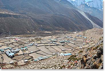 The view of Pheriche from above. This will be our home for two nights before we move higher.