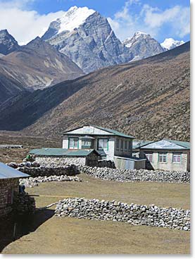 Pheriche is set in an open windy valley at over 4300 meters. Our lodge is cozy however.