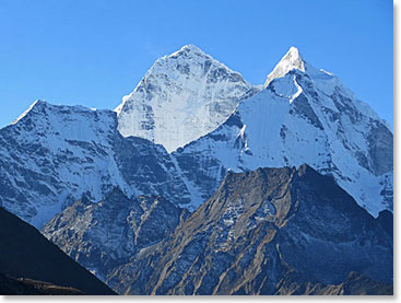 In the early morning light, Kantega, 6783 meters, is beautiful.