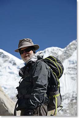 Fred on the glacier trail to Gorak Shep