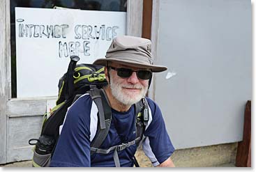 Fred relaxing at the end of the trail
