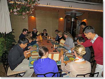 We had a great dinner on our first night back in Kathmandu at Chez Caroline, one of Kathmandu’s finer restaurants.