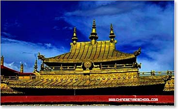 Jokhang temple, the most sacred temple in Tibet is a mixture of Indian, Chinese Tang Dynasty and Nepalese design. It is also an UNESCO World Heritage Site.