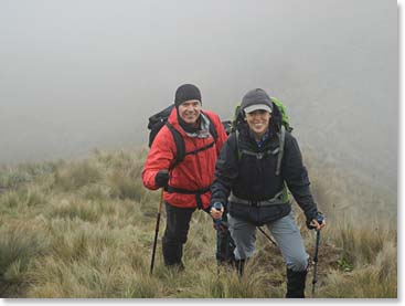 Ljerka and Jeremy moving through the clouds