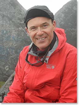 Jeremy happy to reach the summit