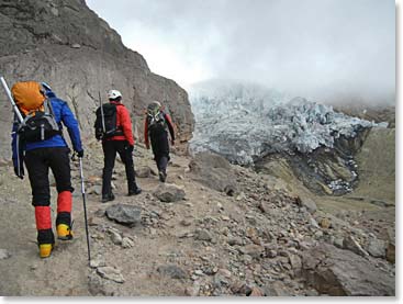 Team going to the glacier