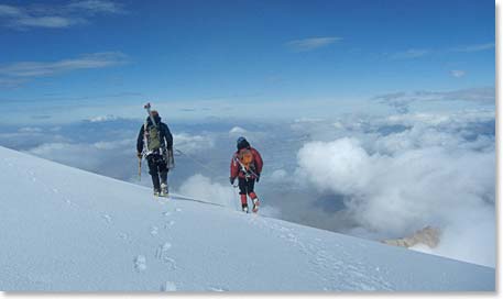 Time to head back to the hut – the weather got clearer as we began to descend.