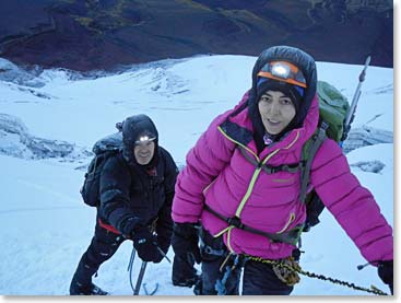 Ljerka and Jeremy climbing at dawn