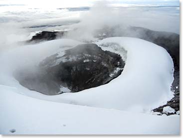 From the top, we were able to look down into the crater.