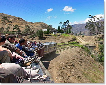 This is an image of how the train ride used to be like sitting on the top of the roof. (Photo credit: http://www.destination360.com)