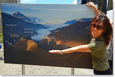 Ljerka pointing to the tourist print showing us the route