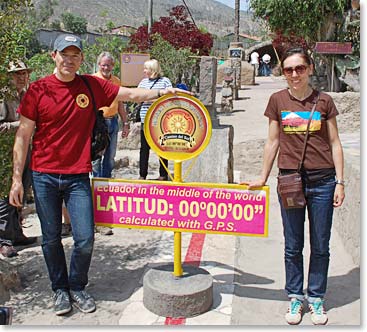 Ljerka and Jeremy standing in the line of the equator, according to
GPS calculations