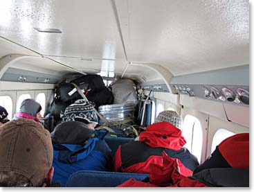 Team inside the Twin Otter - quite cozy