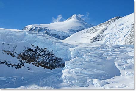 Views of the summit from Vinson base camp