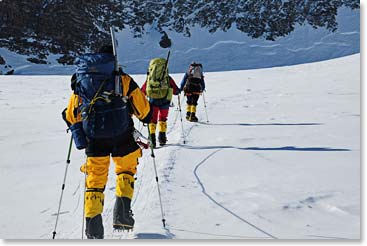 Climbers on Vinson, roped together