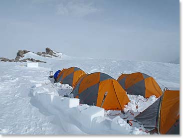 Typical view of a camp on Mt. Vinson