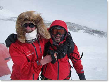 Meal times on the ice are a great way to keep you busy and socialize with other climbers.